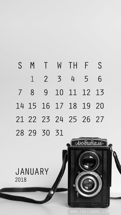 Free Download - Calendar 2018 - January - iPhone Wallpaper