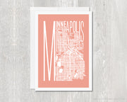 Greeting Card - Minneapolis Map