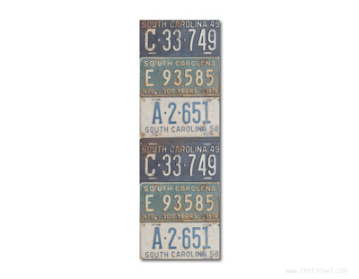 Bookmark - Vintage South Carolina License Plates
