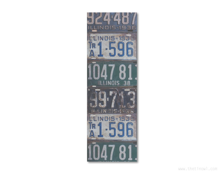 Bookmark - Vintage Illinois License Plates