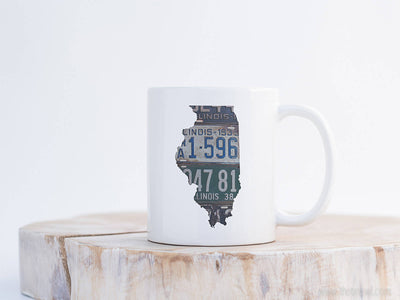 Illinois Vintage License Plate Mug | Coffee Mug 11 oz