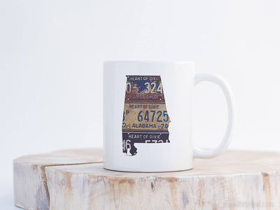 Alabama Vintage License Plate Mug | Coffee Mug 11 oz