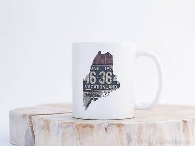 Maine Vintage License Plate Mug | Coffee Mug 11 oz