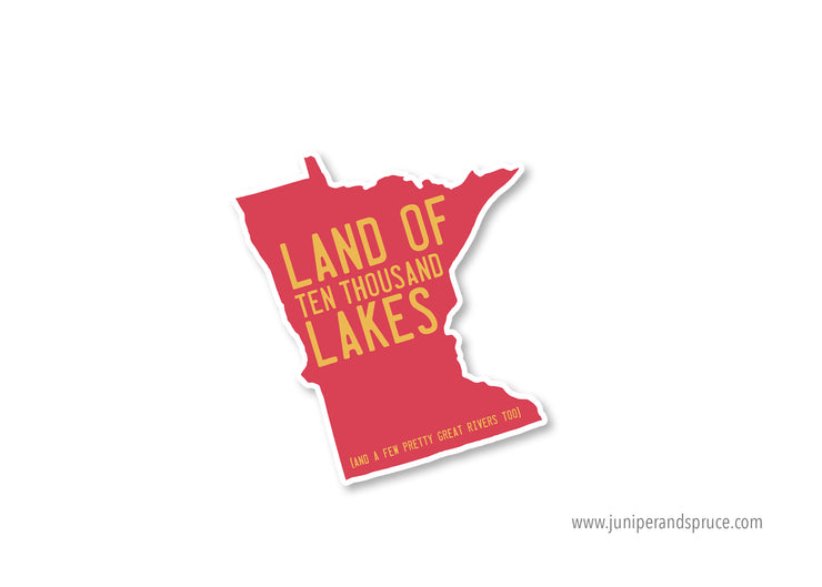 Minnesota Land of 10,000 Lakes Vinyl Sticker