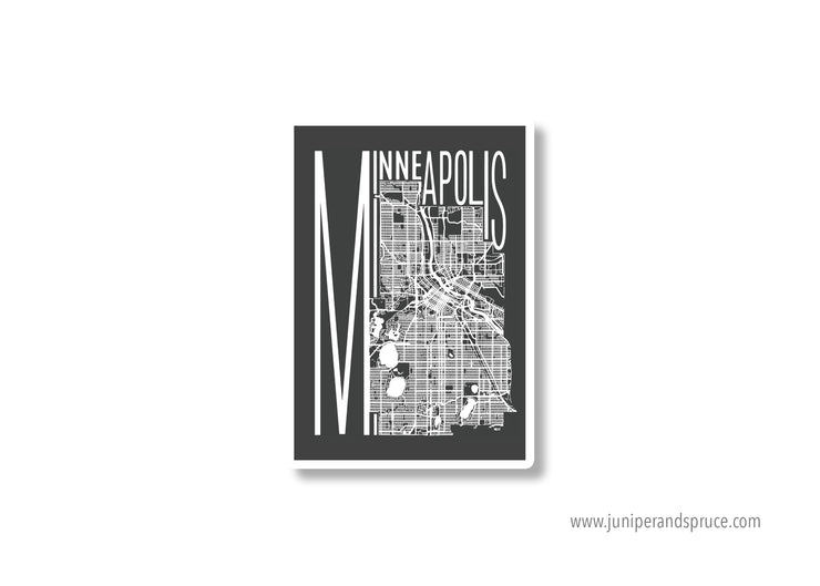 Minneapolis Map Vinyl Sticker