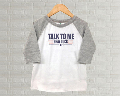 Youth Raglan Tee - Talk to me Gray Duck