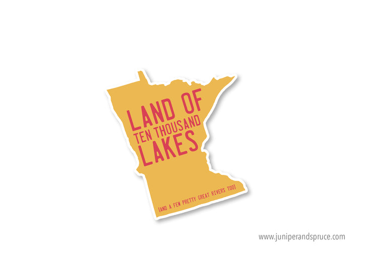 Minnesota Land of 10,000 Lakes Vinyl Sticker