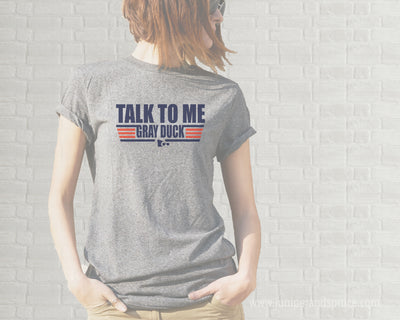 Adult T-Shirt - Talk To Me Gray Duck