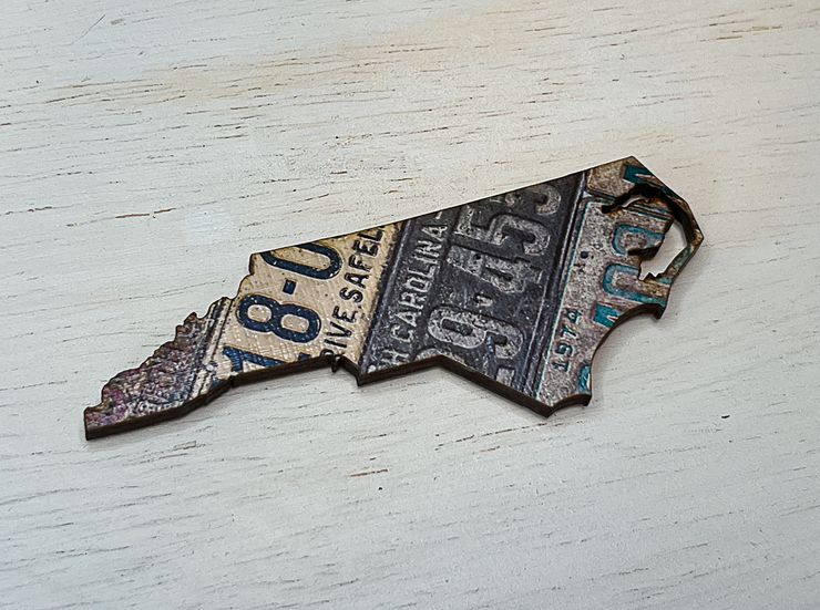 North Carolina Vintage License Plate Ornament Magnet