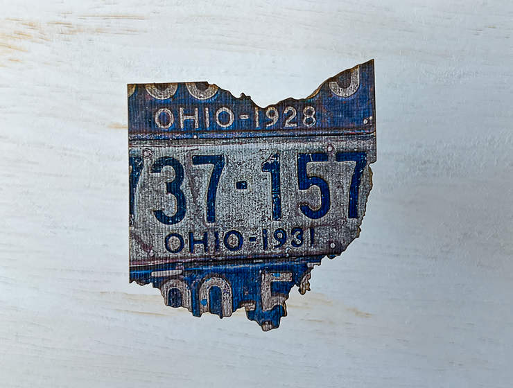 Ohio Vintage License Plate Ornament Magnet
