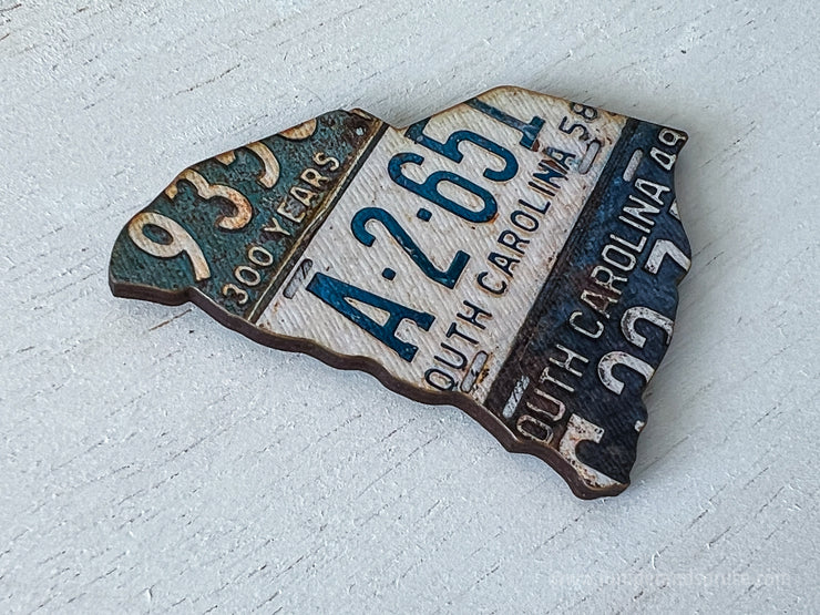 South Carolina Vintage License Plate Ornament Magnet