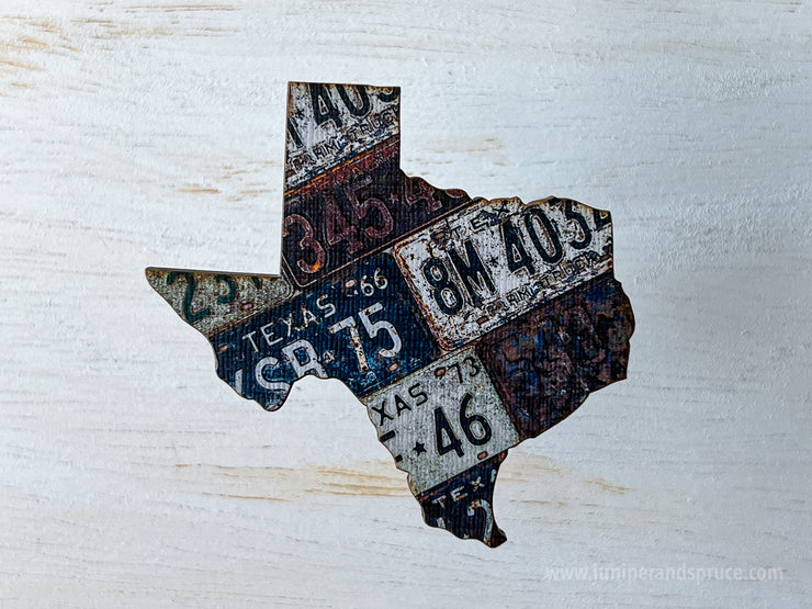 Texas Vintage License Plate Ornament Magnet