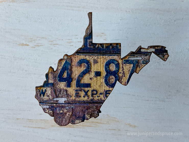 West Virginia Vintage License Plate Ornament Magnet