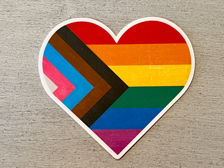 Inclusive Pride Heart Vinyl Sticker