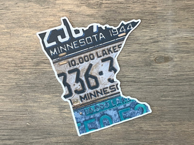 Minnesota Vintage License Plate Vinyl Sticker