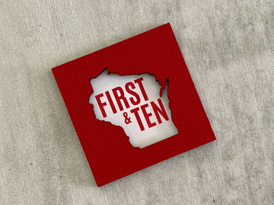 Wisconsin Badgers Football Art Magnet - First and 10 Wisconsin