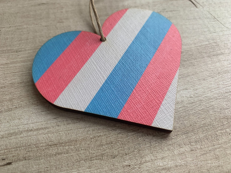 Transgender Pride Ornament - Heart