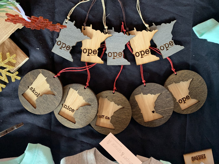 Wisconsin Wooden Ornament (Multiple Styles)