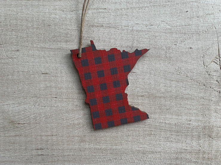 Minnesota Buffalo Plaid Ornament