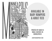 Map of Minneapolis Minnesota Raglan T-Shirt | Adult Unisex Tee Shirt