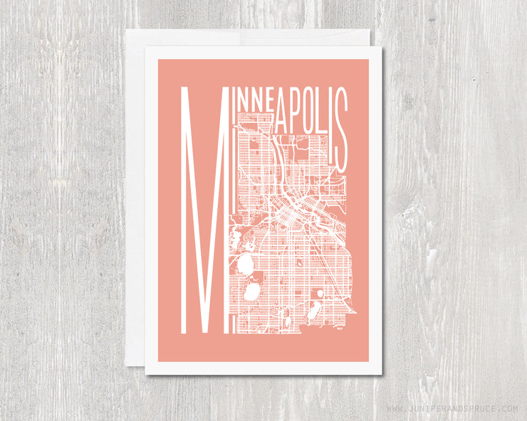 Greeting Card - Minneapolis Map