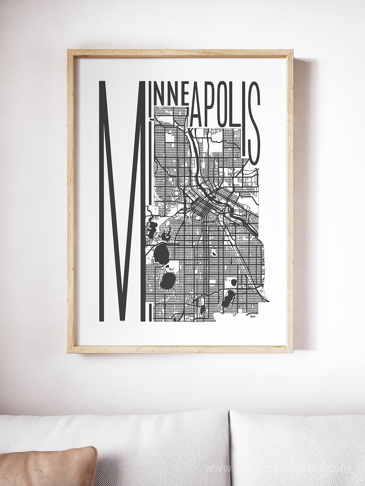 Minneapolis Minnesota Map Print - Minimalist State Art