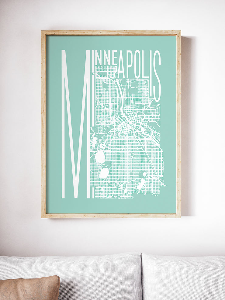 Minneapolis Minnesota Map Print - Minimalist State Art