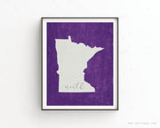 Minnesota North Print - Minimalist State Outline Art