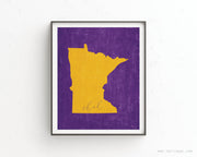 Minnesota Skol Print - Minimalist State Outline Art