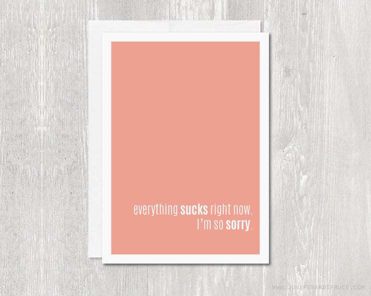 Greeting Card - Everything Sucks Right Now - I'm Sorry