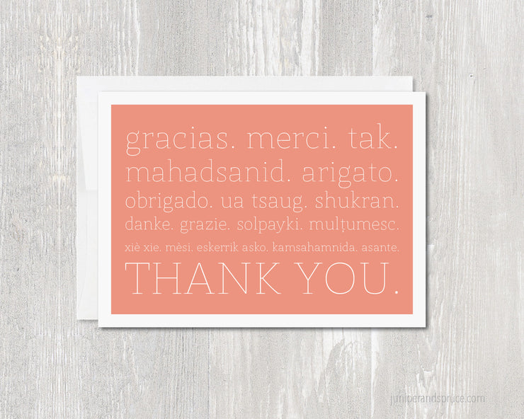 Greeting Card - Gracias Merci Thank You