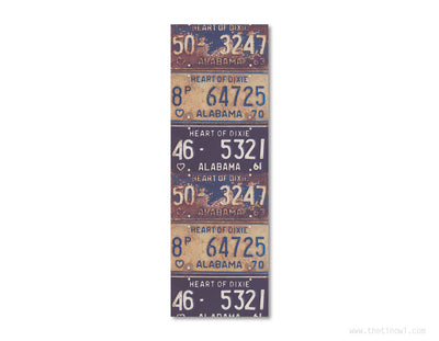 Bookmark - Vintage Alabama License Plates