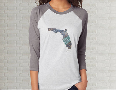Florida Raglan T-Shirt | Adult Unisex Tee Shirt