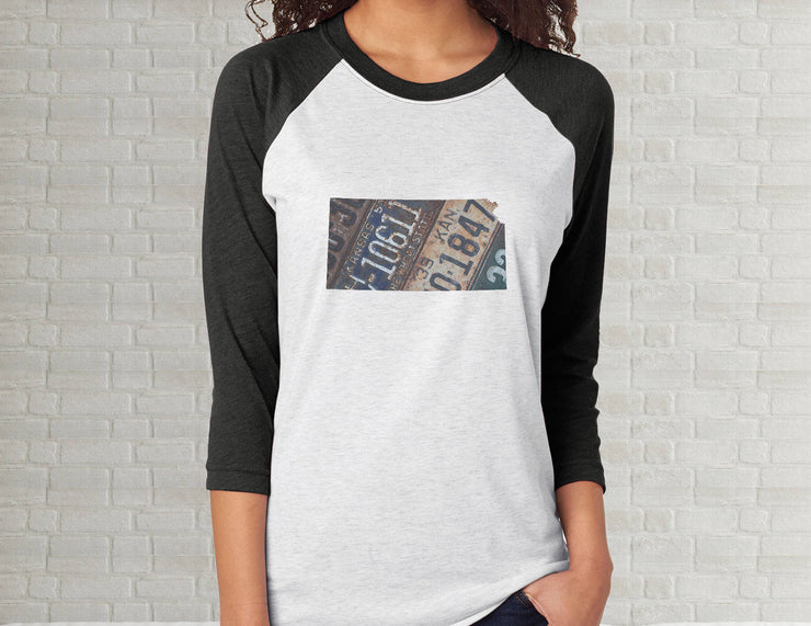 Kansas Raglan T-Shirt | Adult Unisex Tee Shirt