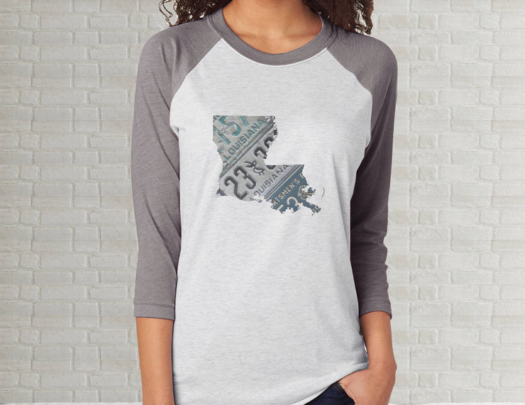 Louisiana Raglan T-Shirt | Adult Unisex Tee Shirt