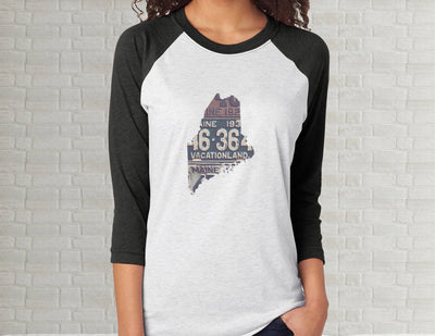 Maine Raglan T-Shirt | Adult Unisex Tee Shirt