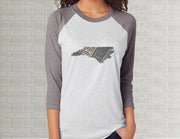 North Carolina Raglan T-Shirt | Adult Unisex Tee Shirt