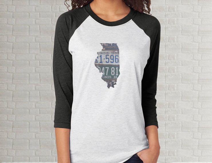 Illinois Raglan T-Shirt | Adult Unisex Tee Shirt