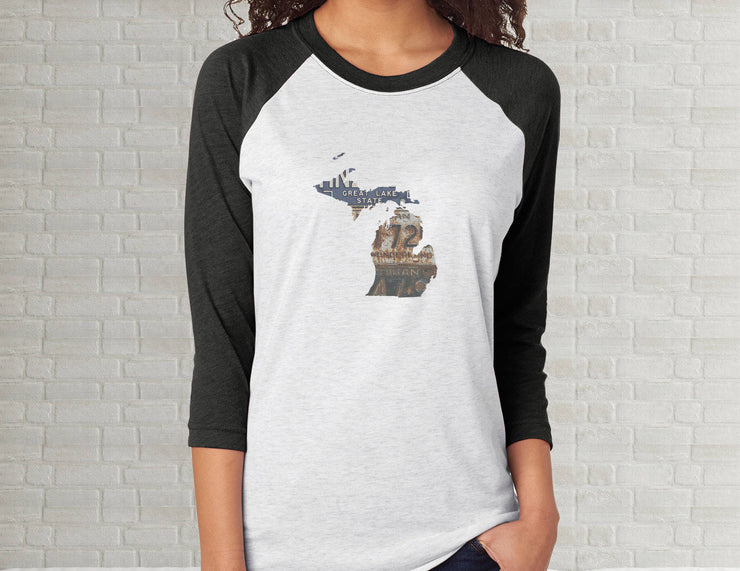 Michigan Raglan T-Shirt | Adult Unisex Tee Shirt