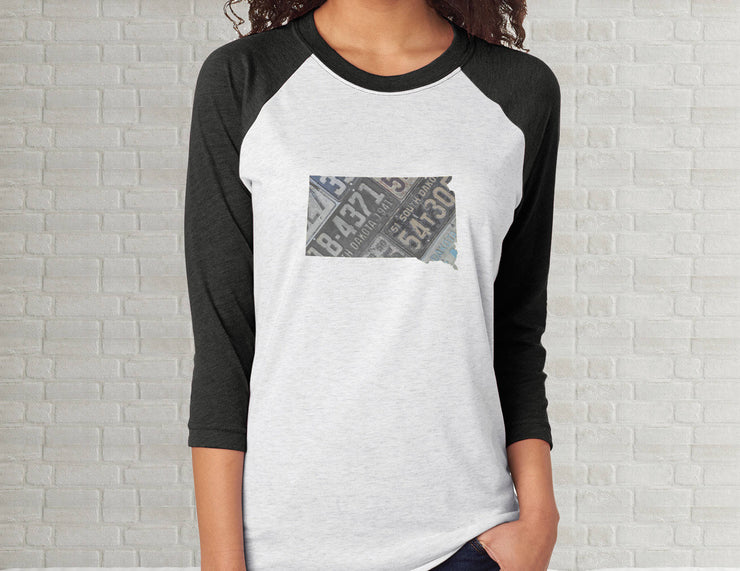 South Dakota Raglan T-Shirt | Adult Unisex Tee Shirt