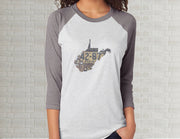 West Virginia Raglan T-Shirt | Adult Unisex Tee Shirt