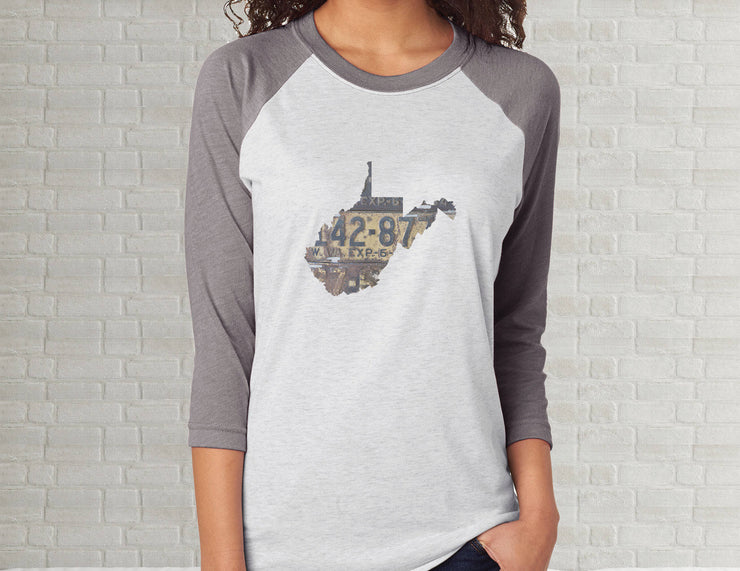 West Virginia Raglan T-Shirt | Adult Unisex Tee Shirt