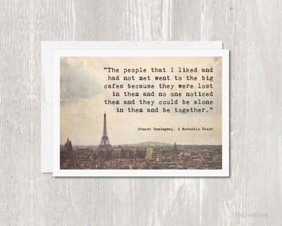 Greeting Card - Hemingway in Paris