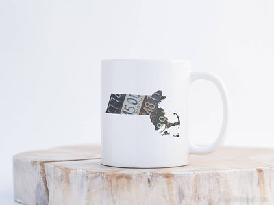 Massachusetts Vintage License Plate Mug | Coffee Mug 11 oz