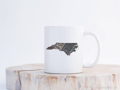 North Carolina Vintage License Plate Mug | Coffee Mug 11 oz
