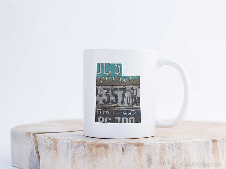 Utah Vintage License Plate Mug | Coffee Mug 11 oz