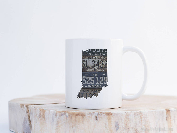 Indiana Vintage License Plate Mug | Coffee Mug 11 oz