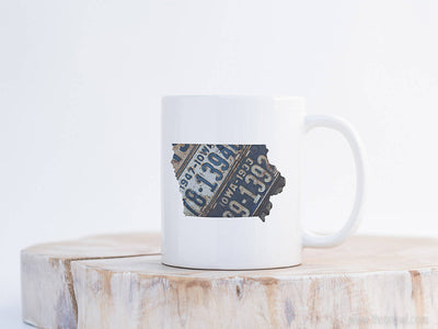 Iowa Vintage License Plate Mug | Coffee Mug 11 oz