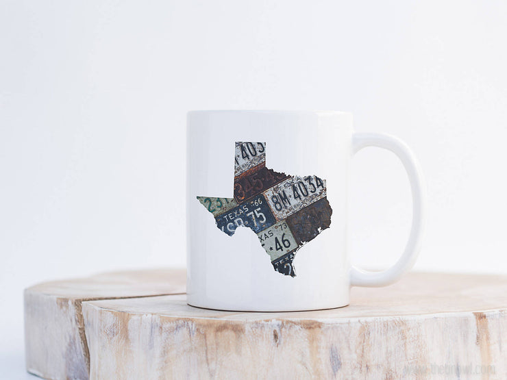 Texas Vintage License Plate Mug | Coffee Mug 11 oz