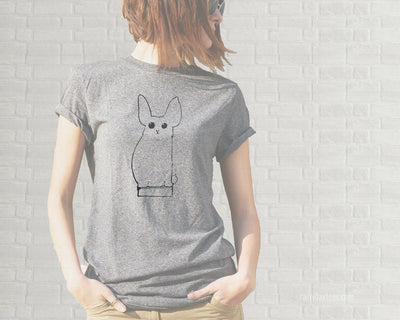 Adult T-Shirt - Bunny on a Book Illustration